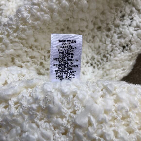 Leith Sweater Ivory White Round Neck Long Sleeve Acrylic Pullover Women's Medium - Picture 10 of 10